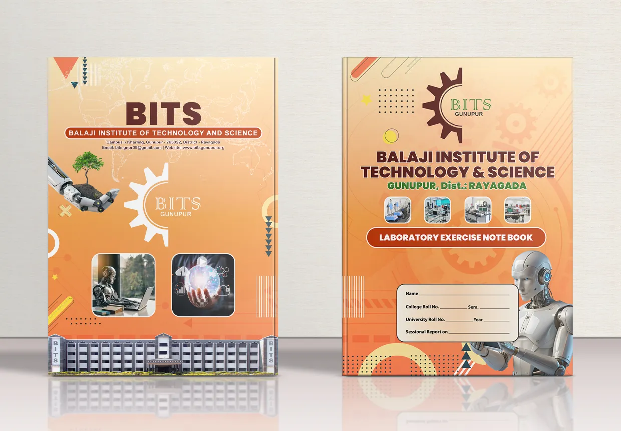 BITS Gunupur laboratory notebook covers in orange and green