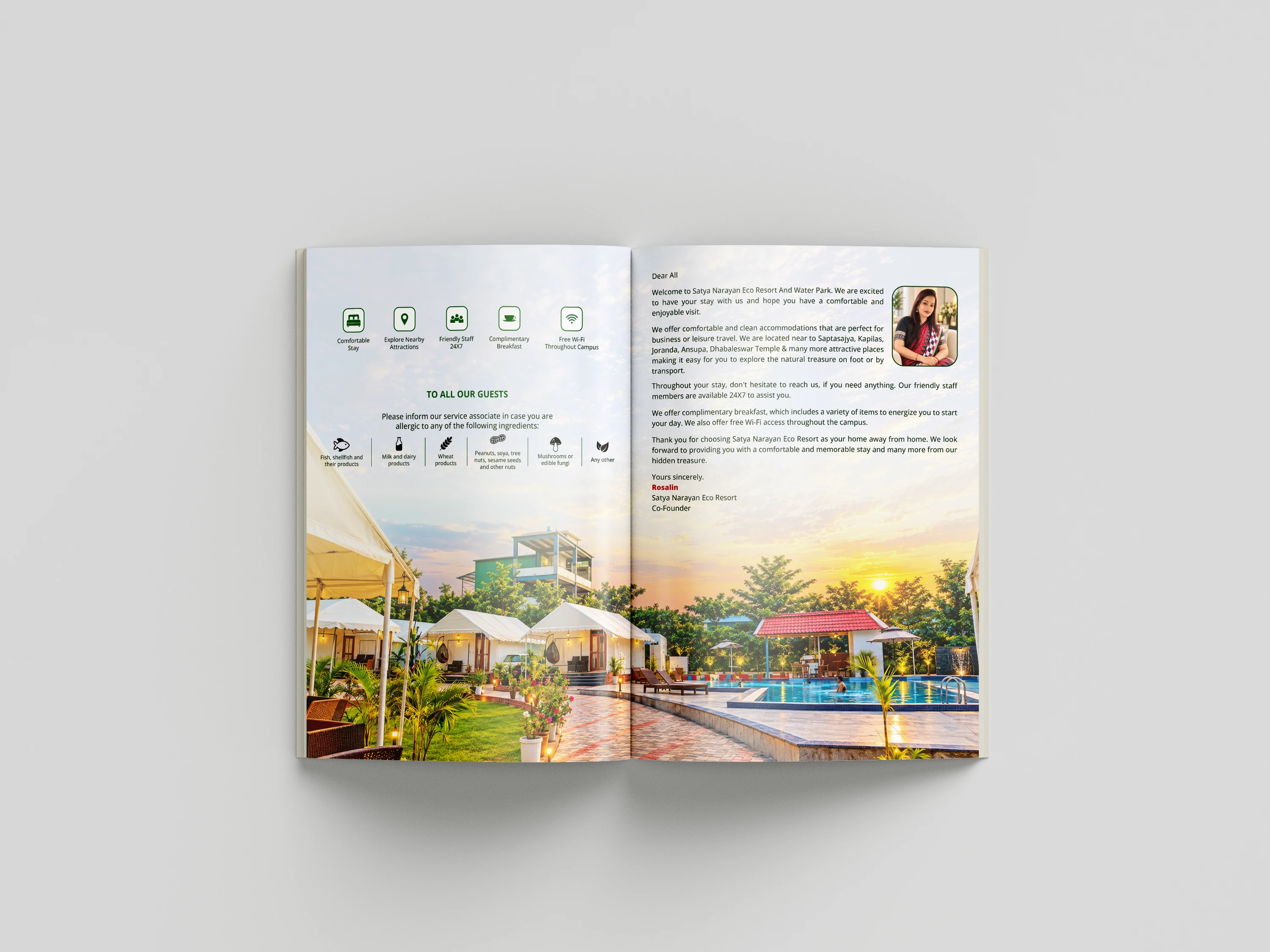 Pinky's Kitchen printed menu layout
