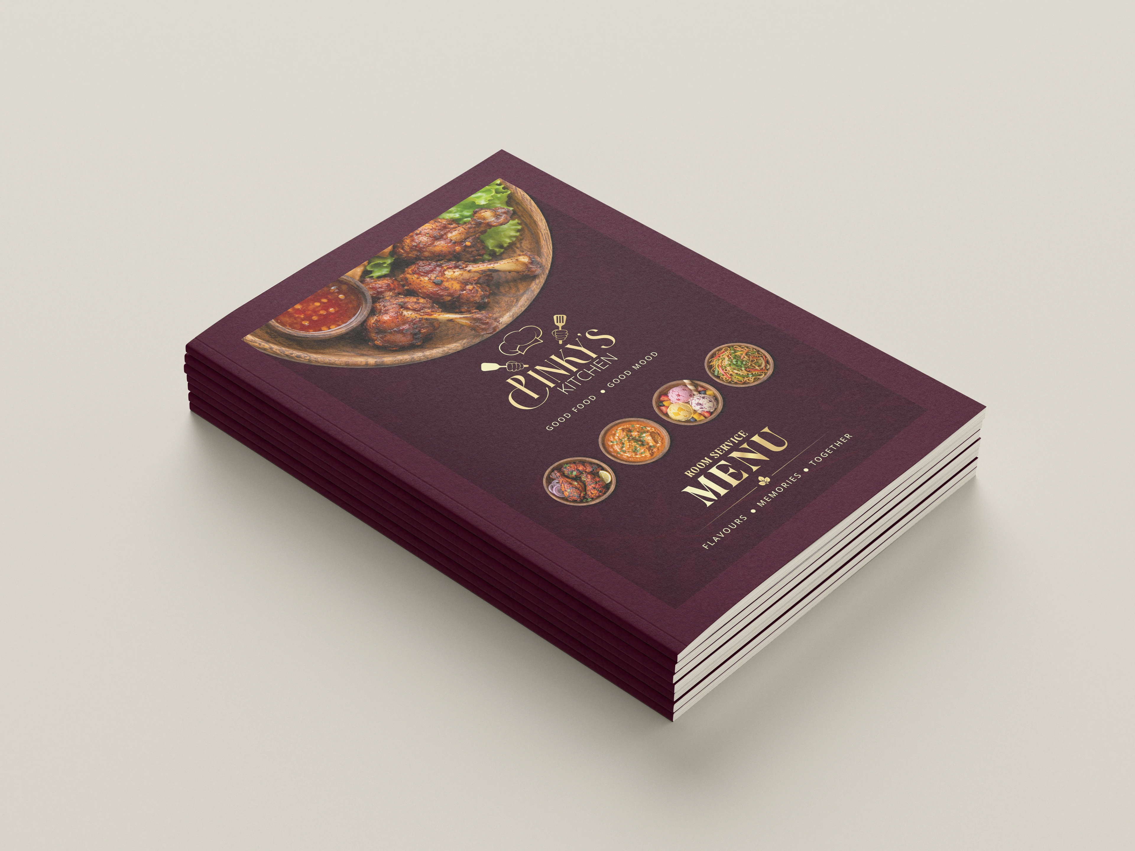 Pinky's Kitchen food menu design