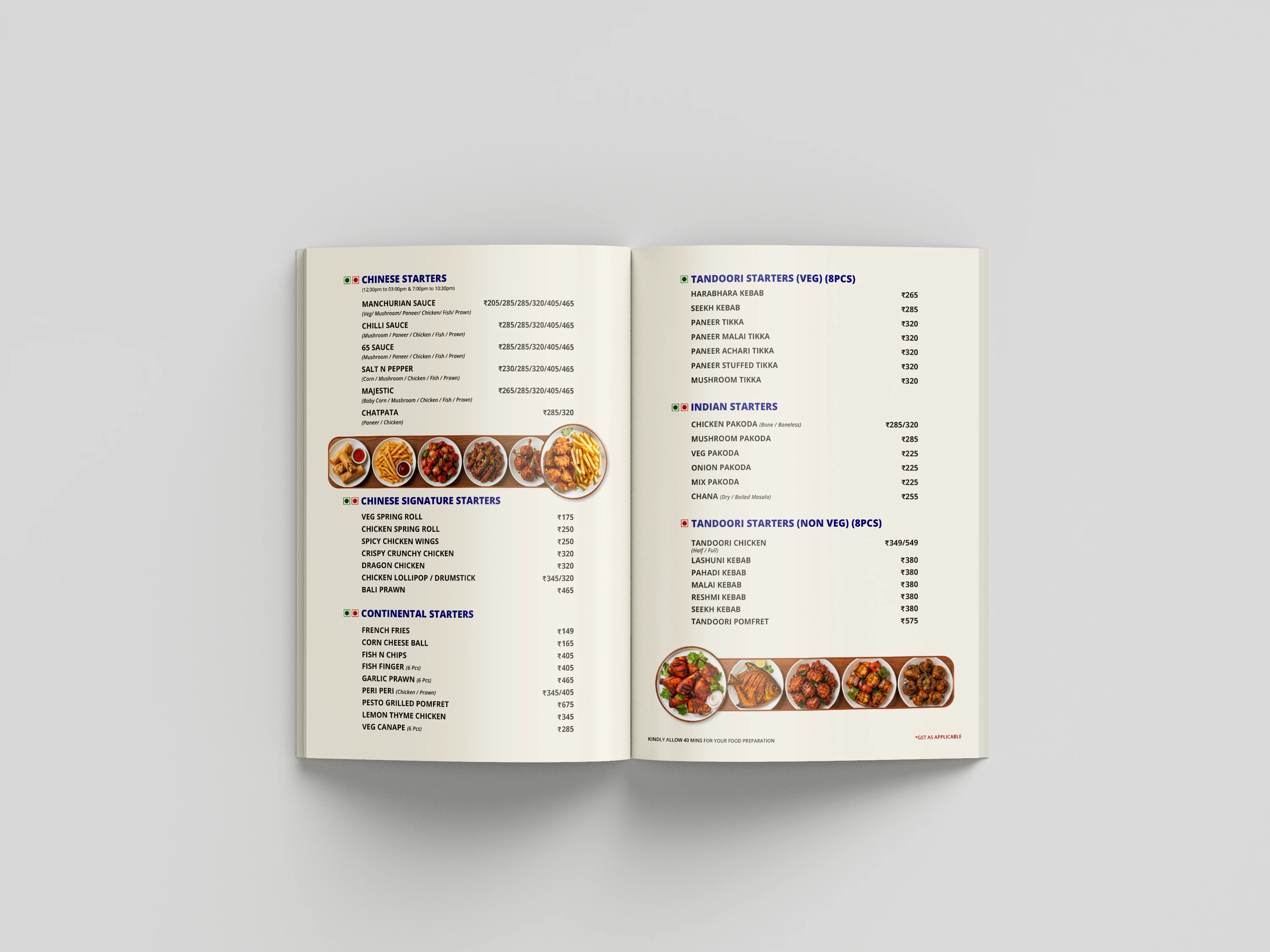 Pinky's Kitchen restaurant menu page